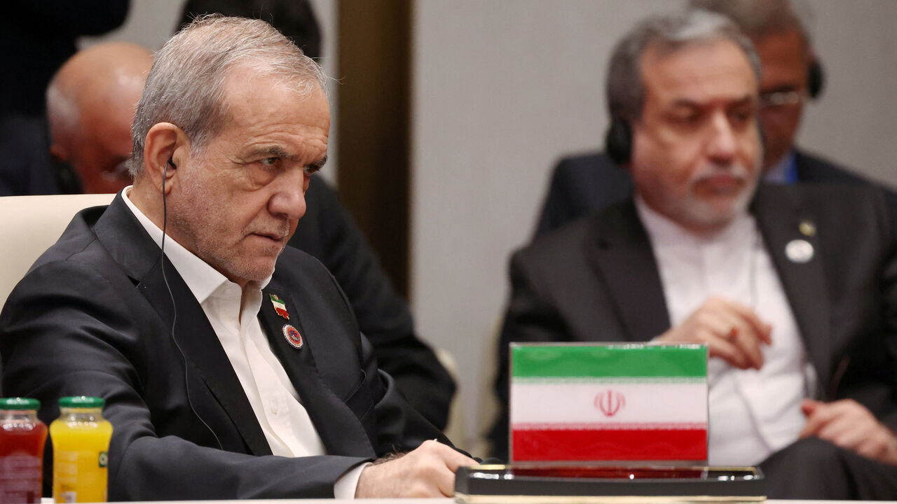 Iranian President Masoud Pezeshkian attends a session of the Shanghai Cooperation Organisation (SCO) summit in Bishkek, Kyrgyzstan September 1, 2026. Sputnik/Vyacheslav Prokofyev/Pool via REUTERS