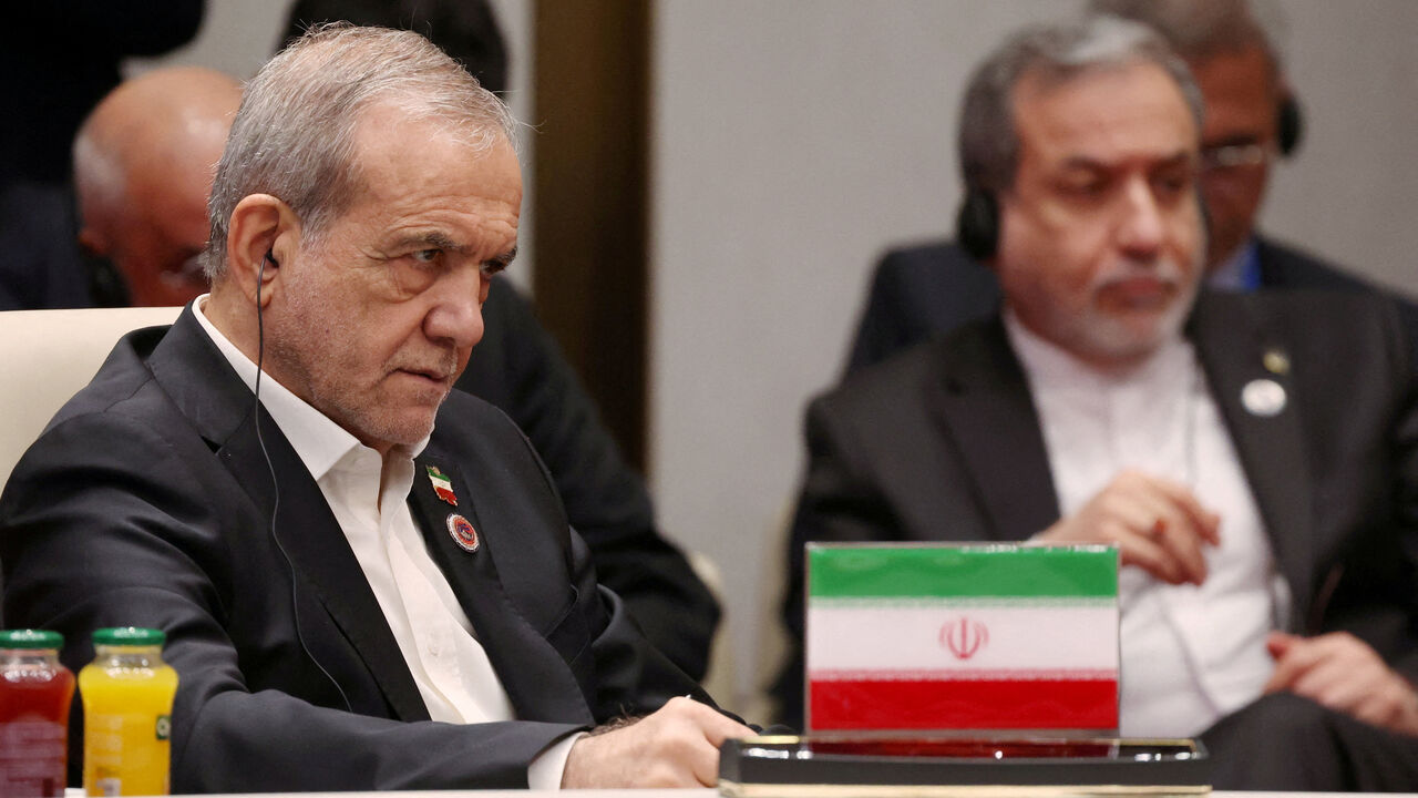 Iranian President Masoud Pezeshkian attends a session of the Shanghai Cooperation Organisation (SCO) summit in Bishkek, Kyrgyzstan September 1, 2026. Sputnik/Vyacheslav Prokofyev/Pool via REUTERS