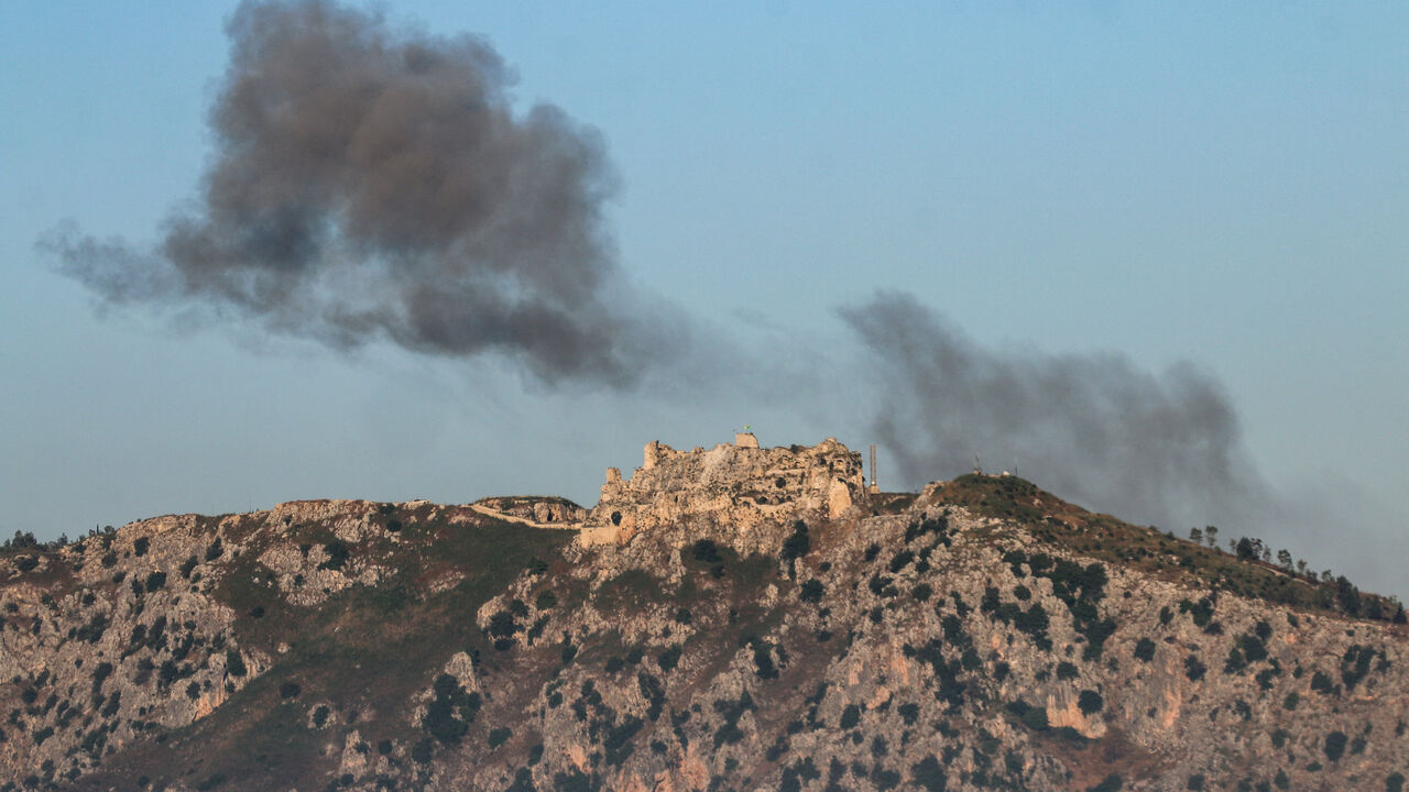 FILE PHOTO: Smoke rises near Beaufort Castle which was captured by Israeli forces, as seen from Marjayoun, southern Lebanon, June 3, 2026. REUTERS/Stringer/File Photo