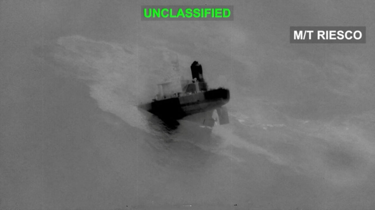An Iranian crude oil carrier identified as M/T Riesco sinks