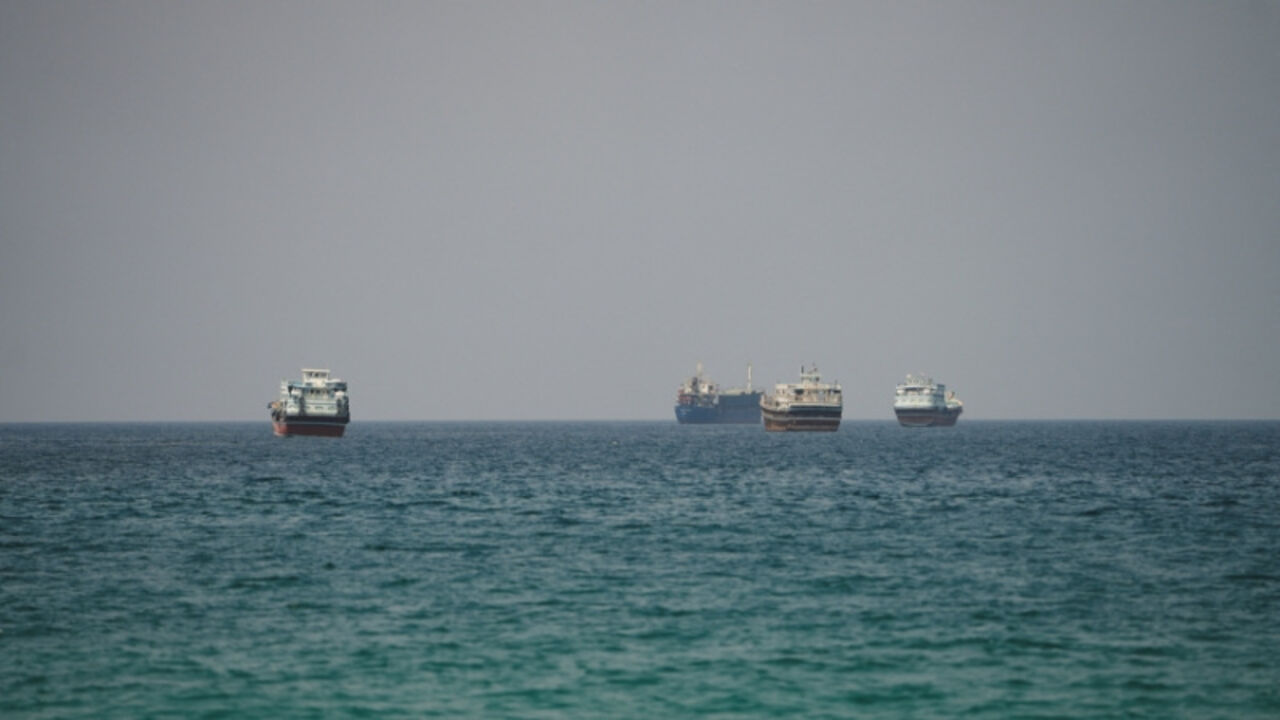 Vessels at the Strait of Hormuz, as seen from Musandam