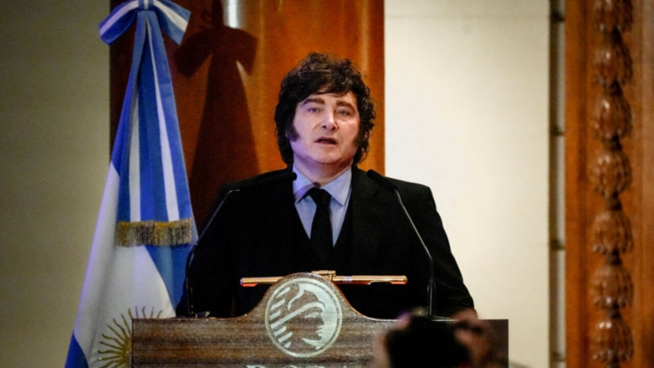 FILE PHOTO: Argentina's President Javier Milei attends ceremony marking 172nd anniversary of Buenos Aires Stock Exchange in Buenos Aires