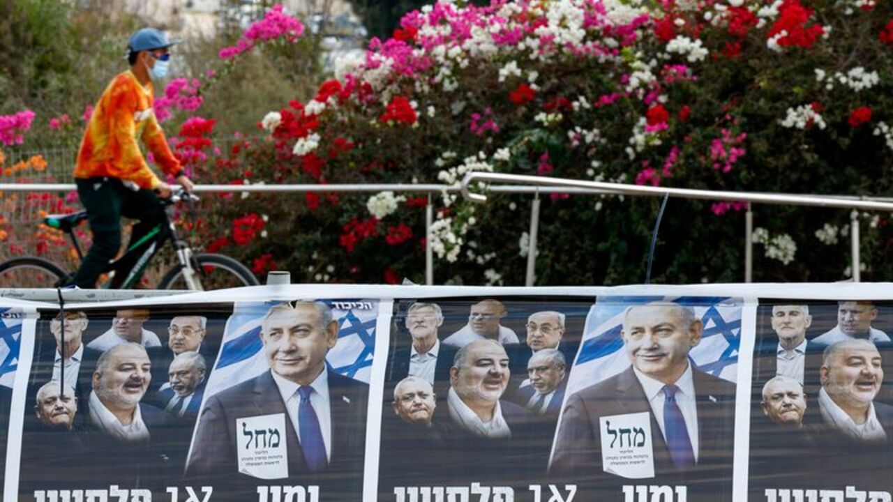 Election banners in Sderot