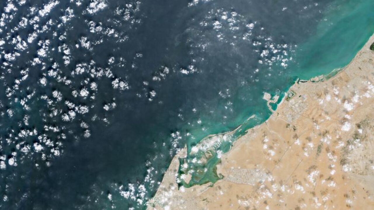 Satellite imagery shows widened oil spill from a damaged tanker vessel near UAE shores