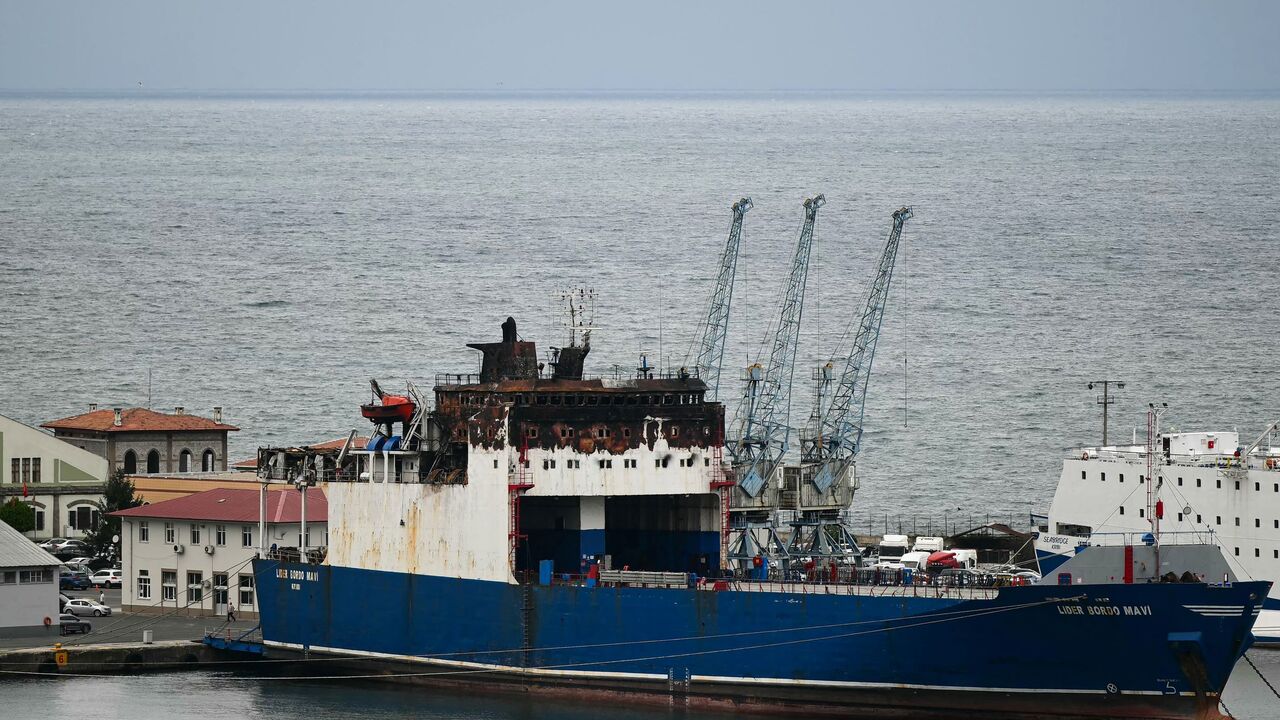 A cargo ship at the Port of Trabzon, Turkey