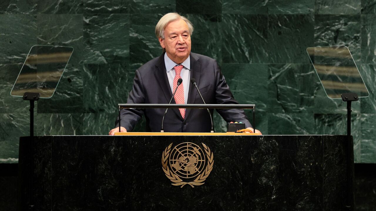 United Nations Secretary-General António Guterres speaks at the UNGA
