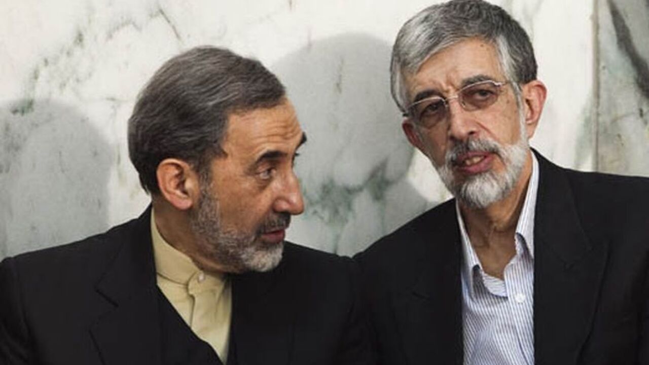 IRAN/ EDITORS' NOTE: Reuters and other foreign media are subject to Iranian restrictions on their ability to film or take pictures in Tehran.
Ali Akbar Velayati (L), Iran's Supreme Leader Ayatollah Ali Khamenei's top adviser on international affairs, speaks with former Parliament Speaker Gholamali Haddadadel during a meeting of Conservatives at a mosque in Tehran, ahead of parliamentary election November 17, 2011. REUTERS/Raheb Homavandi (IRAN - Tags: POLITICS)