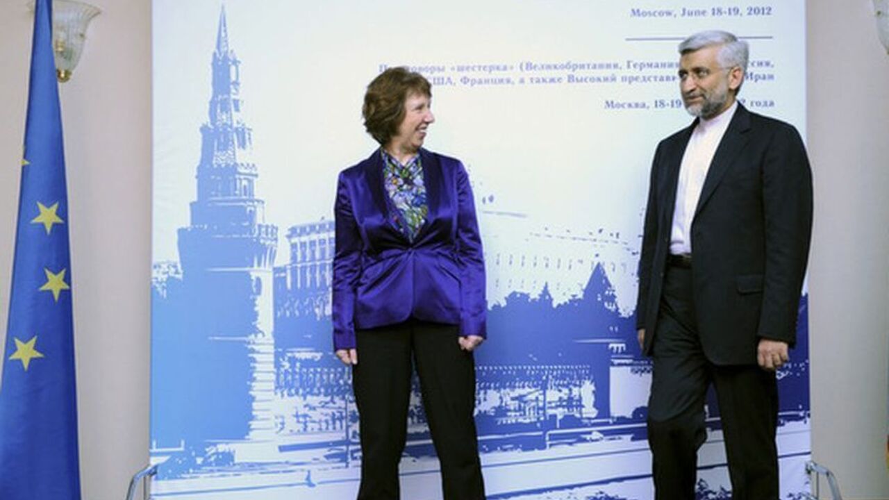 European Union Foreign Policy Chief Catherine Ashton meets with Iran's Chief Negotiator Saeed Jalili in Moscow European Union Foreign Policy Chief Catherine Ashton (L) meets with Iran's Chief Negotiator Saeed Jalili in Moscow, June 18, 2012. World powers began two days of talks with Iran on Monday to try to end a decade-long stand-off over Tehran's nuclear programme and avert the threat of a new war in the Middle East. REUTERS/Kirill Kudryavtsev/Pool (RUSSIA - Tags: POLITICS ENERGY)