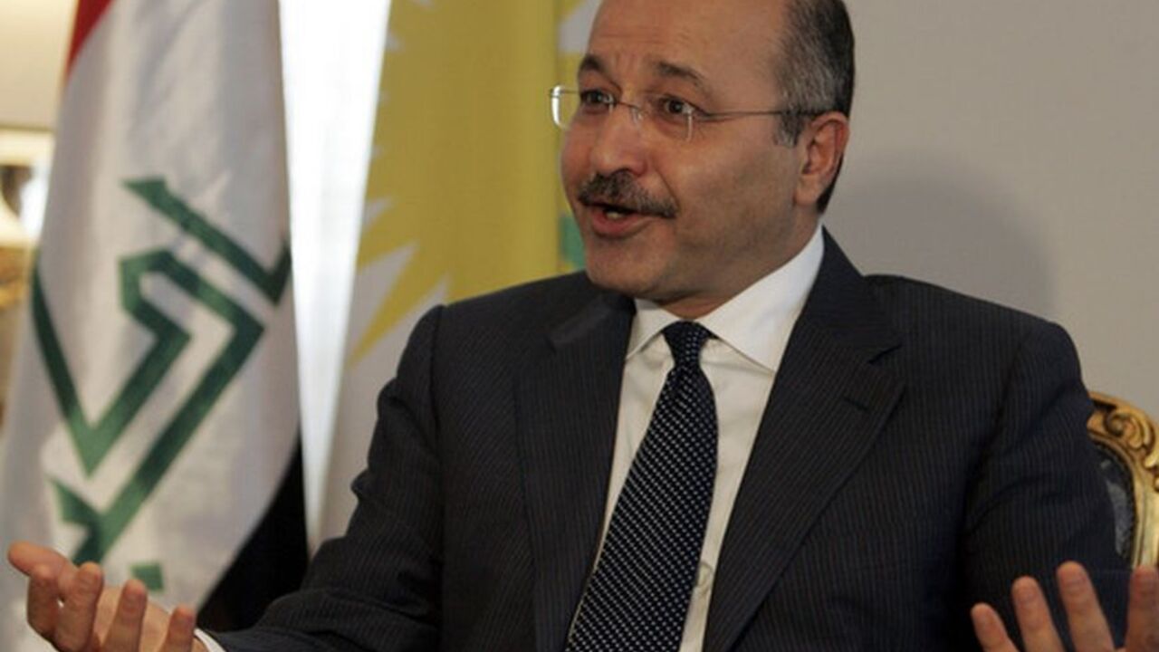 To match Interview IRAQ-OIL/KURDS Iraq's Kurdistan region Prime Minister Barham Salih speaks during an interview with Reuters in Arbil, 310 km (193 miles) north of Baghdad July 19, 2010. Iraqi Kurdistan cabinet approved stricter measures including stepped-up border surveillance on Monday to stop any illegal trade in crude oil across the borders of the semi autonomous northern region, Salih said. Picture taken July 19, 2010. To match Interview IRAQ-OIL/KURDS REUTERS/Azad Lashkari (IRAQ - Tags: ENERGY BUSINESS)