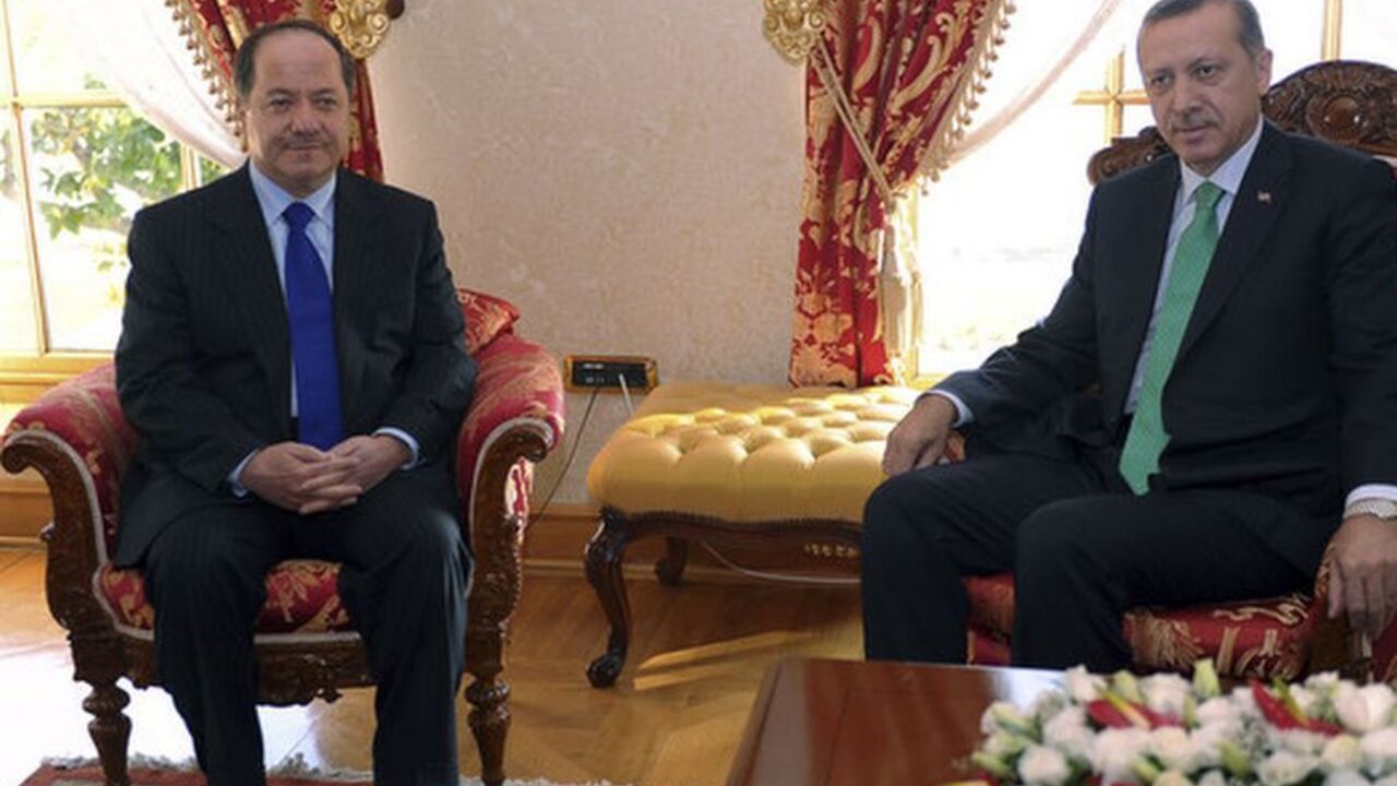 Turkey's Prime Minister Erdogan meets Iraqi Kurdish Regional President Barzani at his office in Istanbul Turkey's Prime Minister Tayyip Erdogan (R) meets Iraqi Kurdish Regional President Masoud Barzani at his office in Istanbul November 5, 2011. REUTERS/Mustafa Ozer/Pool (TURKEY - Tags: POLITICS)