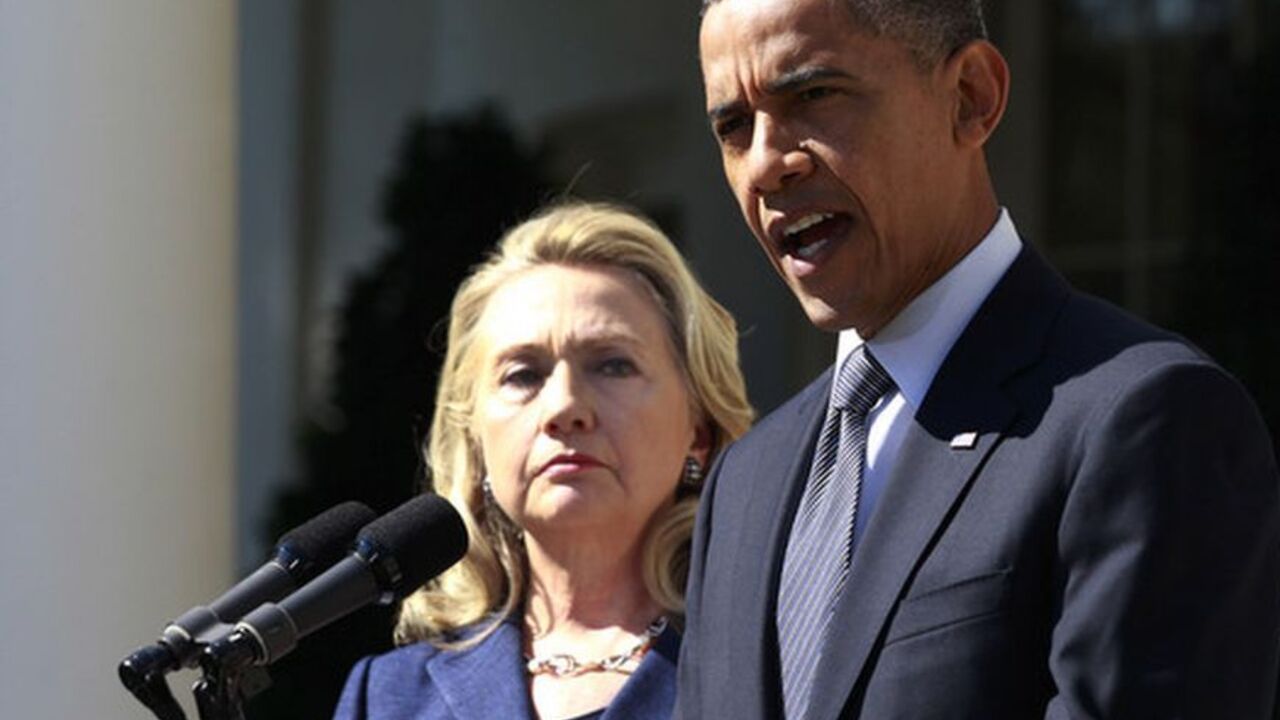 U.S. President Barack Obama delivers a statement following the death of the U.S. Ambassador to Libya, Chris Stevens, in the Rose Garden of the White House in Washington U.S. President Barack Obama delivers a statement alongside Secretary of State Hillary Clinton, following the death of the U.S. Ambassador to Libya, Chris Stevens, and others, from the Rose Garden of the White House in Washington, September 12, 2012. REUTERS/Jason Reed (UNITED STATES - Tags: POLITICS DISASTER)