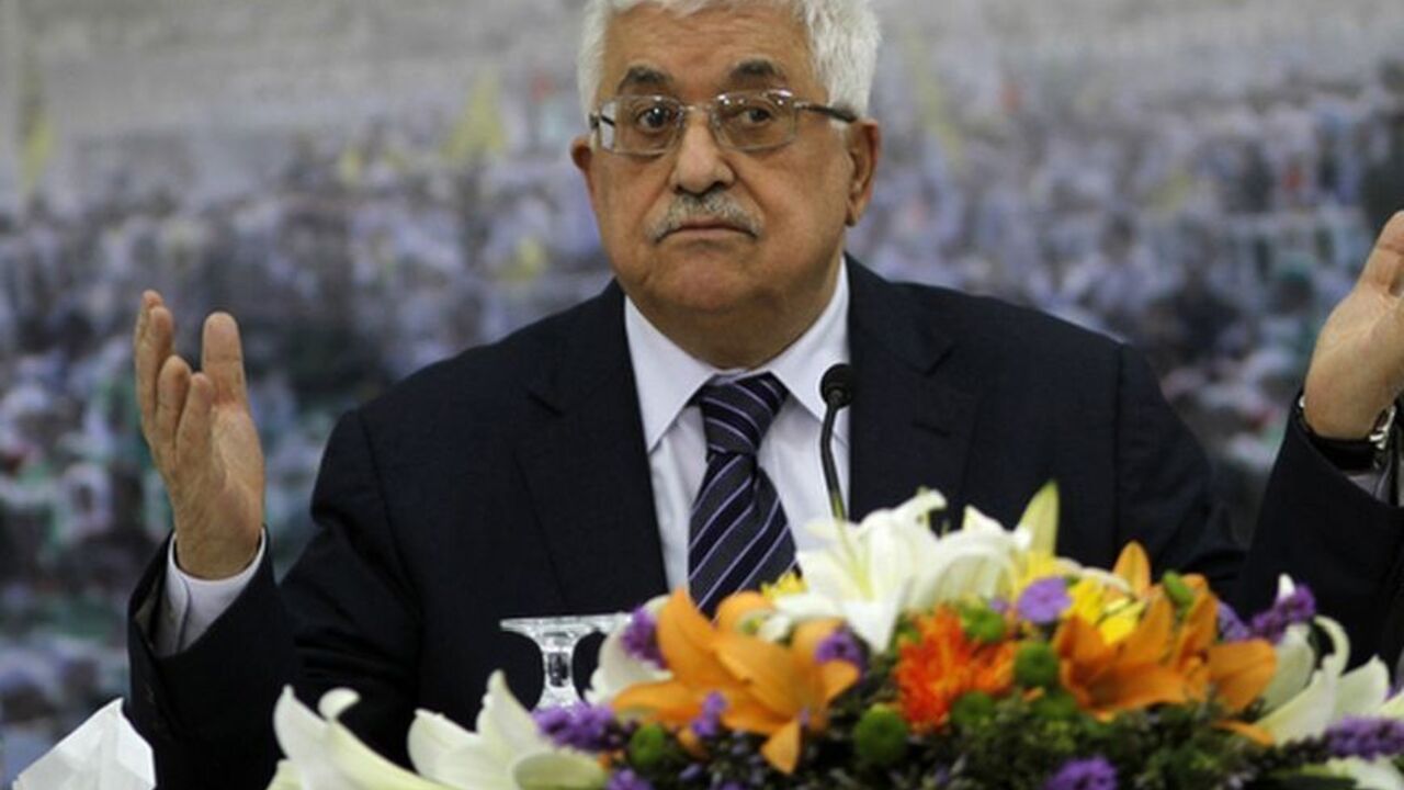 Palestinian President Abbas gestures during a news conference in Ramallah Palestinian President Mahmoud Abbas gestures during a news conference in the West Bank city of Ramallah November 16, 2012. Palestinian militants nearly hit Jerusalem with a rocket for the first time in decades on Friday and fired at Tel Aviv for a second day, in a stinging challenge to Israel's Gaza offensive after an Egyptian bid to broker a truce. REUTERS/Mohamad Torokman (WEST BANK - Tags: POLITICS CIVIL UNREST)