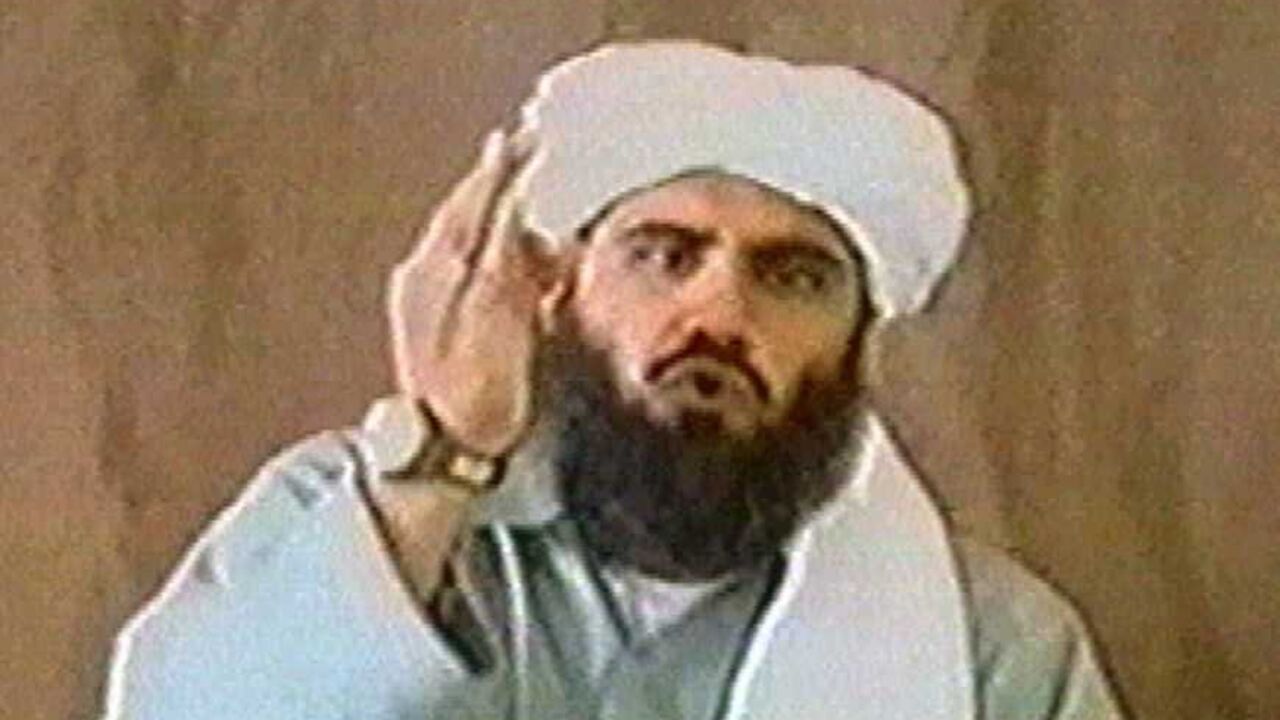 MAN IDENTIFIED AS AL QAEDA SPOKESMAN ABU GHAITH APPEARS IN NEWLY
RELEASED VIDEO. Footage from a video obtained by Reuters shows a man identified as al
Qaeda spokesman Suleiman Abu Gheith speaking into a camera, warning
American Muslims and opponents of American policy not to fly in
airplanes or live in tall buildings. The source who provided the video
to Reuters and a British Sunday newspaper said this and pictures of a
man identified as Osama bin Laden were filmed in March 2002. If
genuine, the film would provide the first proof that bin Laden survived
the U.S.-led onslaught on