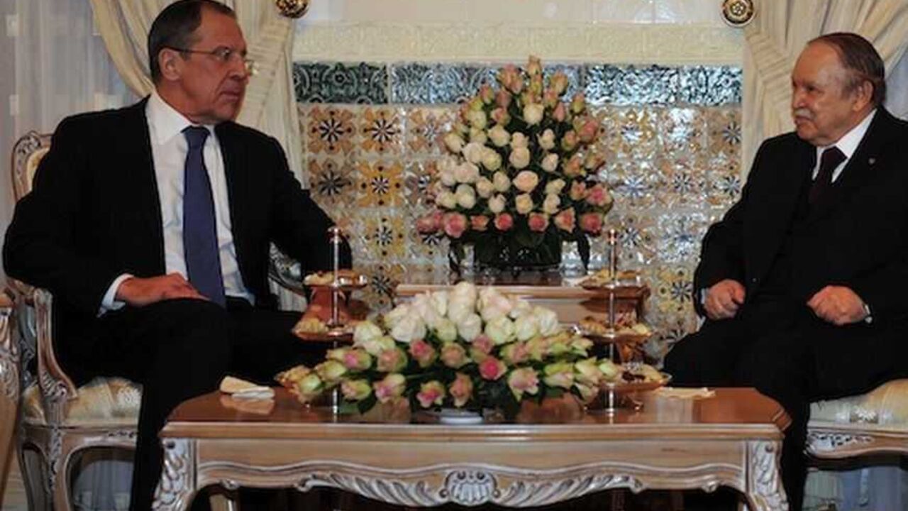 Algeria's President Abdelaziz Bouteflika meets Russia's Foreign Minister Sergei Lavrov at the presidential palace in Algiers Algeria's President Abdelaziz Bouteflika (R) meets Russia's Foreign Minister Sergei Lavrov at the presidential palace in Algiers February 11, 2013. REUTERS/Stringer (ALGERIA - Tags: POLITICS) - RTR3DNG9