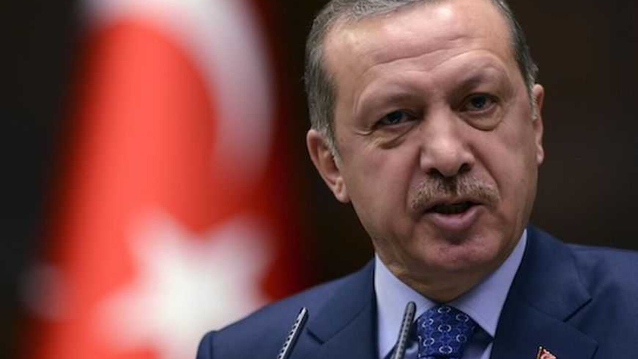 Turkey's Prime Minister Erdogan addresses members of parliament from his ruling AK Party during a meeting at the Turkish parliament in Ankara Turkey's Prime Minister Tayyip Erdogan addresses members of parliament from his ruling AK Party (AKP) during a meeting at the Turkish parliament in Ankara February 12, 2013. REUTERS/Stringer (TURKEY - Tags: POLITICS HEADSHOT) - RTR3DOGB