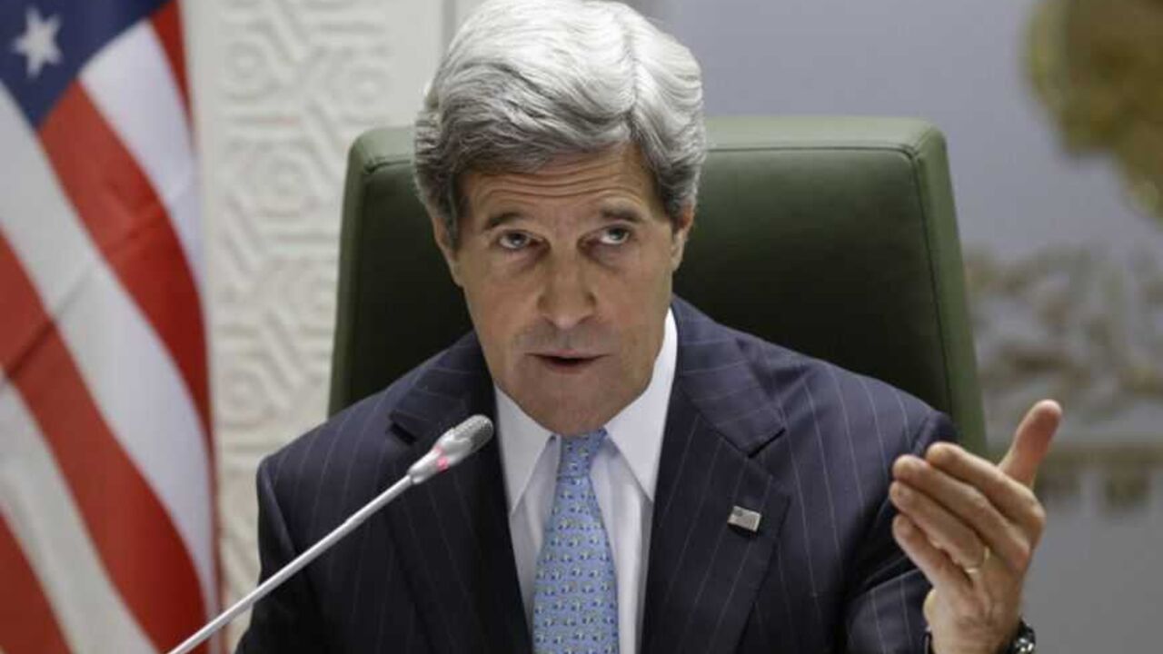 U.S. Secretary of State Kerry speaks during a news conference in Riyadh U.S. Secretary of State John Kerry speaks during a news conference with Prince Saud al-Faisal (not pictured) at the Ministry of Foreign Affairs in Riyadh March 4, 2013. REUTERS/Jacquelyn Martin/Pool (SAUDI ARABIA - Tags: POLITICS) - RTR3EK39
