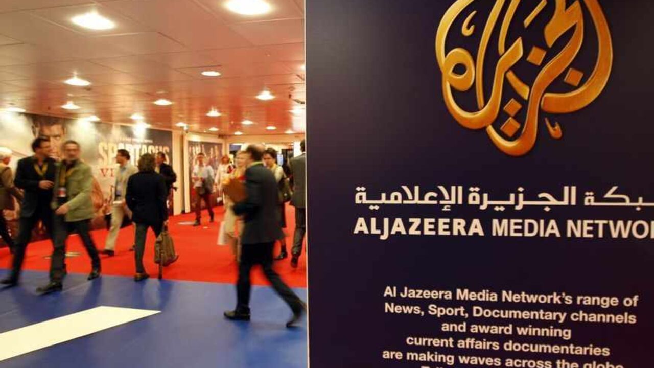 The logo of Al Jazeera Media Network is seen at the MIPTV, the International Television Programs Market, event in Cannes The logo of Al Jazeera Media Network is seen at the MIPTV, the International Television Programs Market, event in Cannes April 2, 2012. REUTERS/Eric Gaillard (FRANCE - Tags: ENTERTAINMENT BUSINESS) - RTR308Z4
