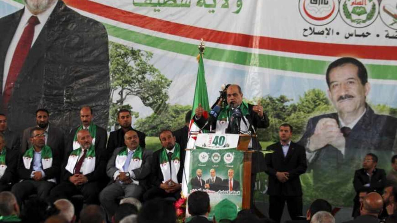 MSP leader Soltani gives a speech during his final parliamentary election campaign rally in Setif Aboudjera Soltani, the leader of the Islamist party Movement for a Society of Peace (MSP) which is part of the , Algerie Verte (Green Algeria) alliance, gives a speech during his final parliamentary election campaign rally in Setif, about 300 km (186 miles) east of Algiers, May 5, 2012. Algerie Verte is an alliance of three Islamist parties, the Islamist party Movement for a Society of Peace (MSP), El-Islah and Ennahda movements. Algeria votes in a parliamentary election on May 10 that will test the governm
