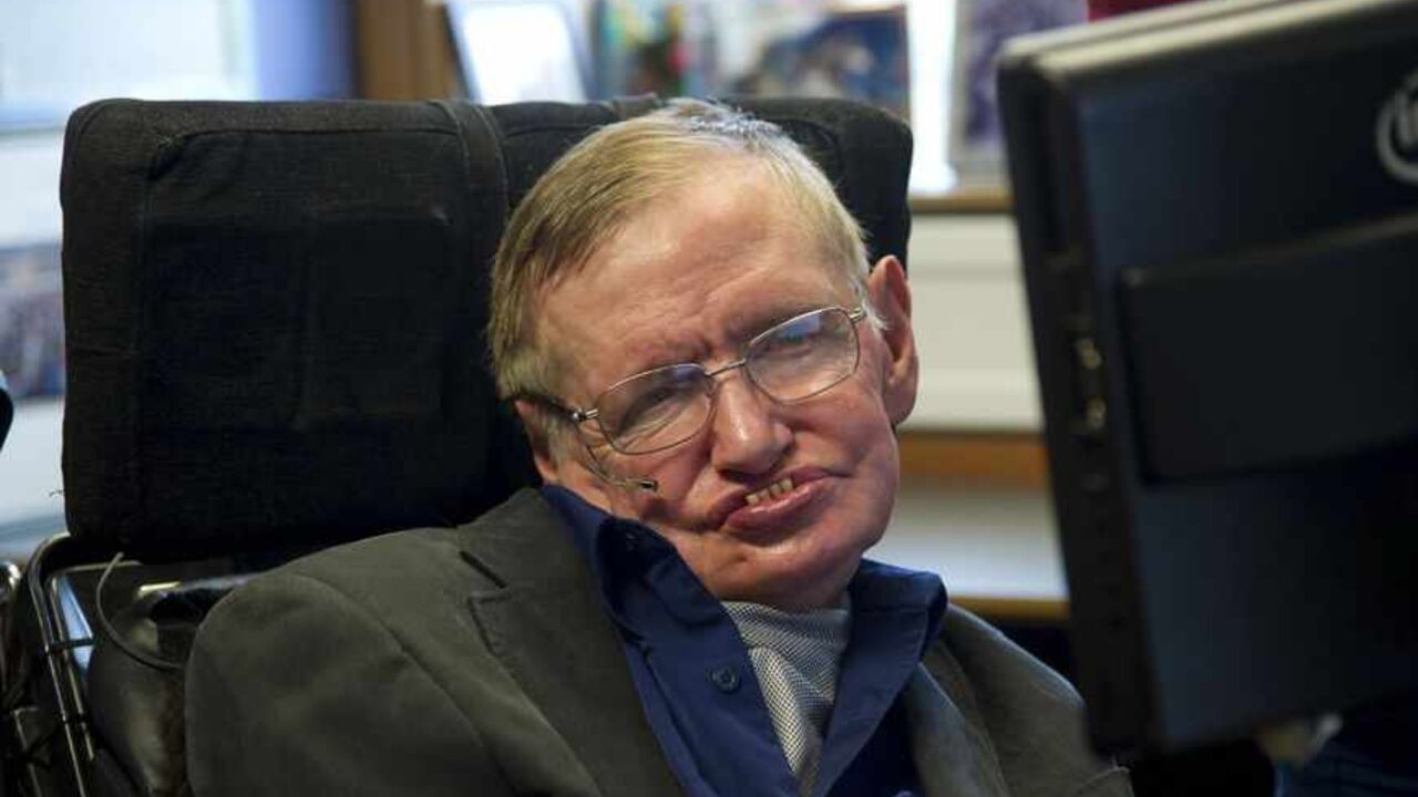 British physicist Stephen Hawking sits at his desk in the Applied Mathematics Department of Cambridge University British physicist Stephen Hawking sits at his desk in the Applied Mathematics Department of Cambridge University August 30, 2012. Hawking met Ecuadorean Vice-President Lenin Moreno, who invited Hawking to visit the Galapagos Islands and the Yasuni Ecological Reserve in Ecuador. REUTERS/Guillermo Granja/Vice Presidency of Ecuador/Handout (BRITAIN - Tags: SCIENCE TECHNOLOGY POLITICS HEADSHOT SOCIETY) FOR EDITORIAL USE ONLY. NOT FOR SALE FOR MARKETING OR ADVERTISING CAMPAIGNS - RTR37AGP