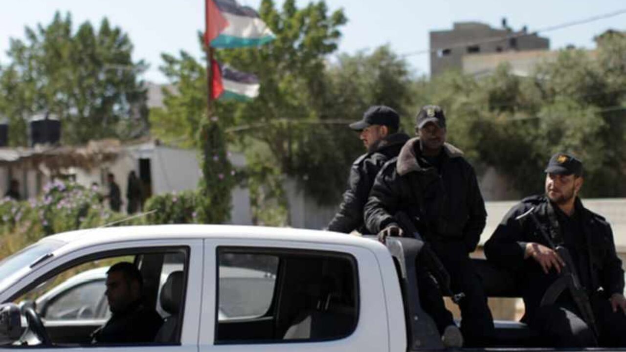 PALESTINIAN-ISRAEL-CONFLICT-GAZA-ESPIONAGE Hamas security men stand guard on the border between Gaza city and Israel to prevent any Palestinian collaborators from escaping to Israel on April 10, 2013. Hamas accused Western and Arab spy agencies of operating in the Gaza Strip and said it had a list of alleged collaborators. AFP PHOTO/MAHMUD HAMS (Photo credit should read MAHMUD HAMS/AFP/Getty Images)