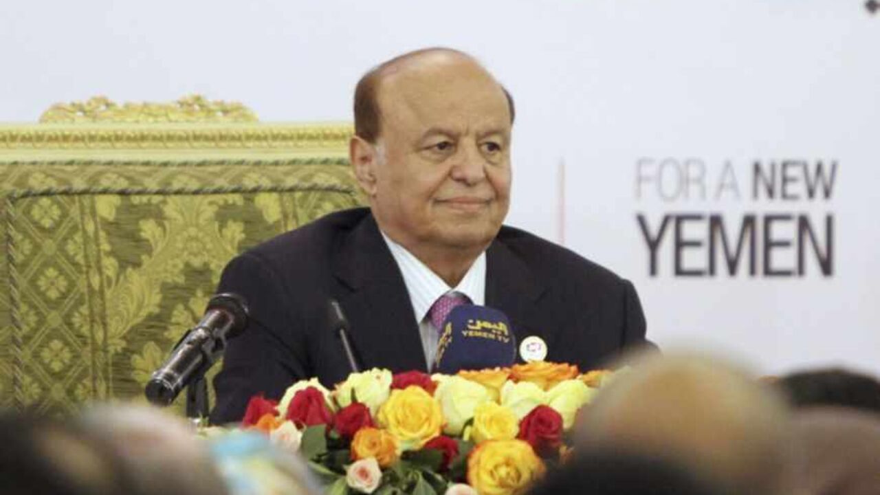 Yemen's President Abd-Rabbu Mansour Hadi during dialogue conference in Sanaa Yemen's President Abd-Rabbu Mansour Hadi smiles during the opening of the second plenary session of the dialogue conference in Sanaa June 8, 2013. REUTERS/Mohamed al-Sayaghi (YEMEN - Tags: POLITICS) - RTX10G6Q