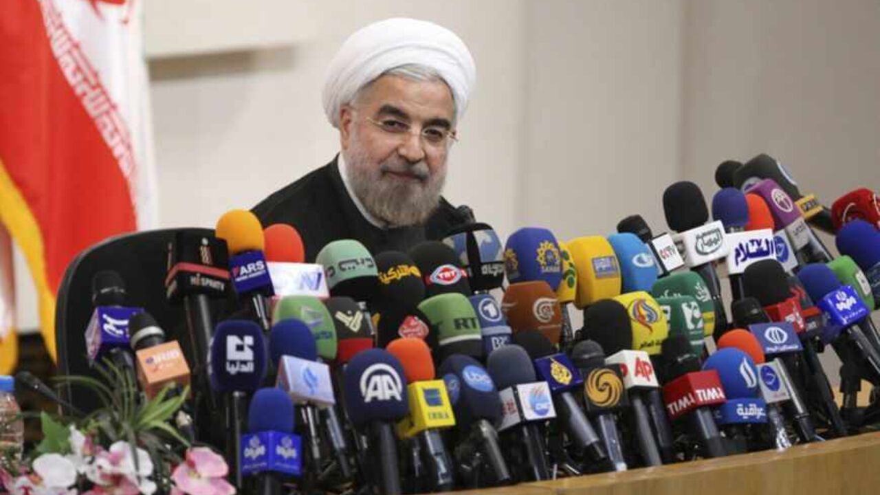 Iranian President-elect Hassan Rohani speaks with the media during a news conference in Tehran Iranian President-elect Hassan Rohani speaks with the media during a news conference in Tehran June 17, 2013. REUTERS/Fars News/Majid Hagdost (IRAN - Tags: POLITICS PROFILE) ATTENTION EDITORS - THIS IMAGE WAS PROVIDED BY A THIRD PARTY. FOR EDITORIAL USE ONLY. NOT FOR SALE FOR MARKETING OR ADVERTISING CAMPAIGNS. THIS PICTURE IS DISTRIBUTED EXACTLY AS RECEIVED BY REUTERS, AS A SERVICE TO CLIENTS - RTX10QWN