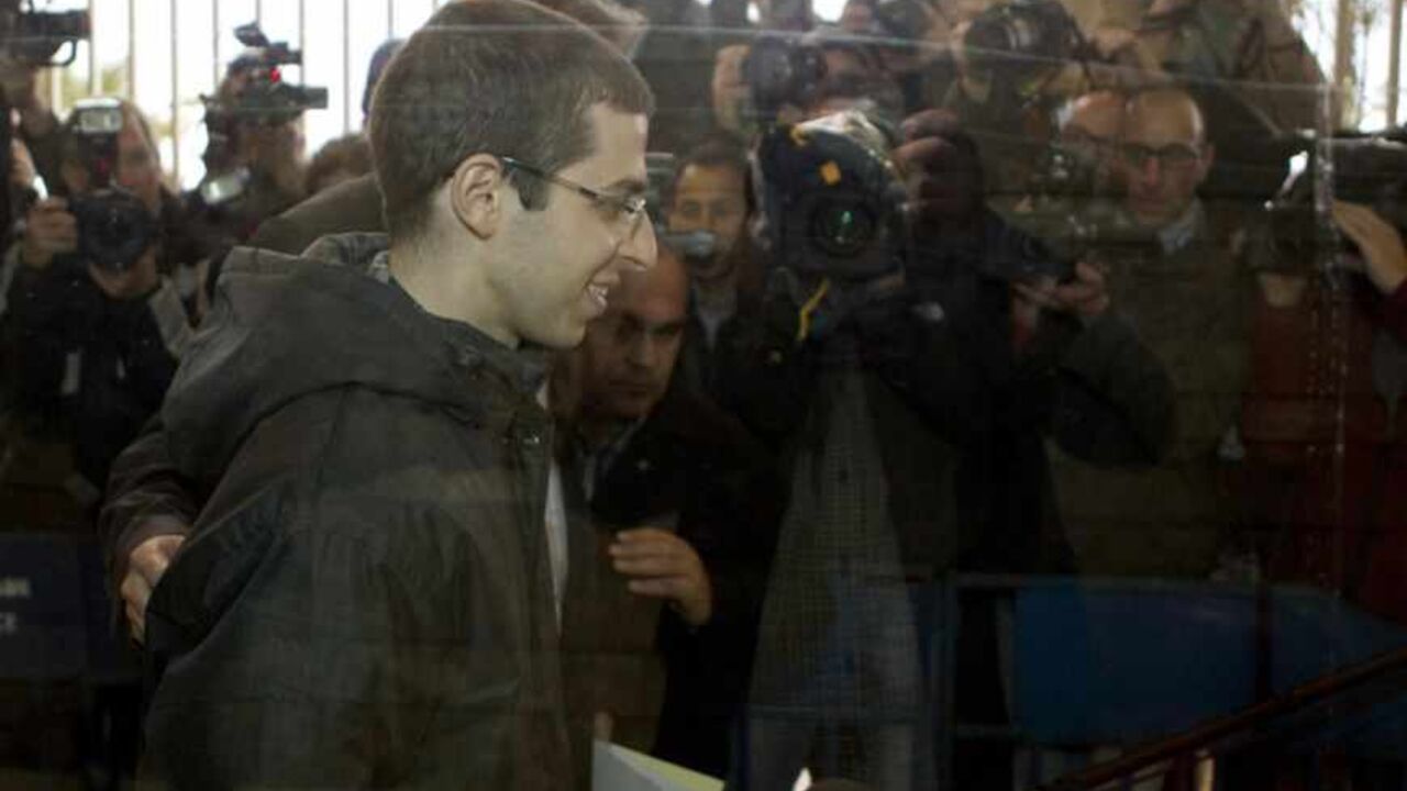 Recently-freed Israeli soldier Shalit leaves after meeting with Bigot, the French ambassador to Israel, in Tel Aviv Recently-freed Israeli soldier Gilad Shalit leaves after meeting with Christophe Bigot, the French ambassador to Israel (not pictured) at the French embassy in Tel Aviv January 11, 2012. During the meeting, Shalit gave the ambassador a letter addressed to French President Nicolas Sarkozy. Shalit returned home in October 2011 in a thousand-for-one prisoner swap which ended his five years of captivity in the Gaza Strip. REUTERS/Jack Guez/Pool (ISRAEL - Tags: POLITICS) - RTR2W5D2