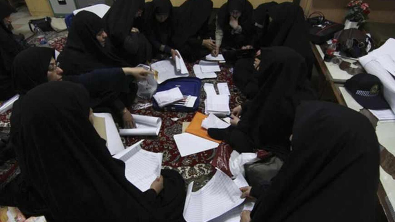 Election officials count votes during the Iranian presidential elections in Qom Election officials count votes during the Iranian presidential elections in Qom, 120 km (75 miles) south of Tehran June 15, 2013. Moderate cleric Hassan Rohani took a solid lead over conservative rivals on Saturday in preliminary vote counting in Iran's presidential election in what could be the makings of a surprise victory over favoured hardliners. REUTERS/Fars News/Seyed Ruhollah Kalantari (IRAN - Tags: POLITICS ELECTIONS)
ATTENTION EDITORS - THIS IMAGE WAS PROVIDED BY A THIRD PARTY. FOR EDITORIAL US