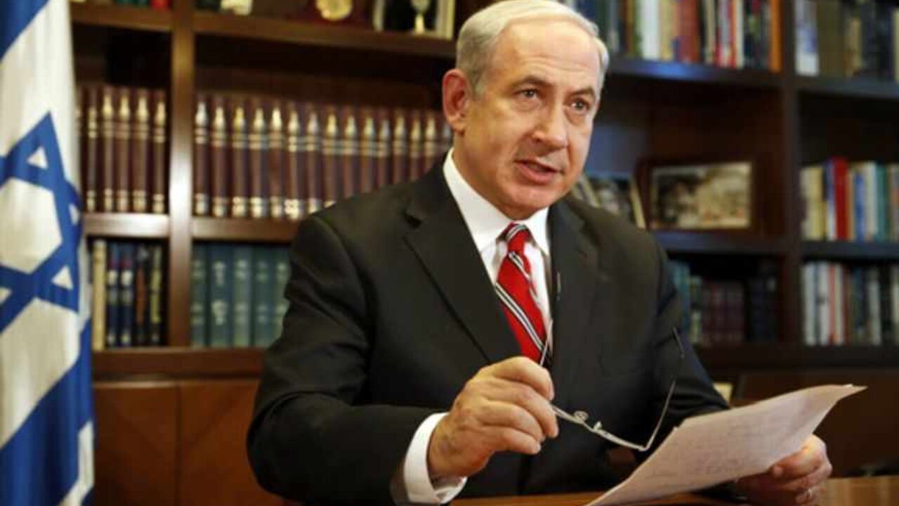 Israeli Prime Minister Benjamin Netanyahu gestures as he speaks during an interview with Reuters in Jerusalem Israeli Prime Minister Benjamin Netanyahu gestures as he speaks during an interview with Reuters in Jerusalem June 17, 2013. Iran's election has exposed popular discontent with the Tehran government but was unlikely to bring about any change in Iranian nuclear policy, Netanyahu told Reuters on Monday. REUTERS/Darren Whiteside (JERUSALEM - Tags: POLITICS HEADSHOT) - RTX10R1H