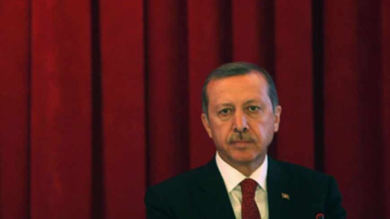 Turkey Prime Minister Tayyip Erdogan is pictured after his speech during conference in Ankara Turkey Prime Minister Tayyip Erdogan is pictured after his speech during conference in Ankara, June 18, 2013. Police raided addresses across Turkey on Tuesday and detained dozens of people in an operation linked to three weeks of often violent protests against Erdogan. REUTERS/Dado Ruvic (TURKEY - Tags: POLITICS CIVIL UNREST) - RTX10S0B