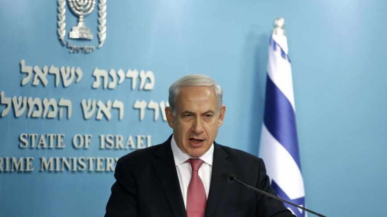 Israel's Prime Minister Netanyahu speaks during a joint news conference in Jerusalem Israel's Prime Minister Benjamin Netanyahu speaks during a joint news conference with Bank of Israel Governor Stanley Fischer, Energy Minister Silvan Shalom and Finance Minister Yair Lapid (not pictured) in Jerusalem June 19, 2013. Israel said on Wednesday it will keep the majority of it's newfound natural gas for domestic use, but will still allow enough gas to be sold abroad to satisfy exploration companies who want access to the global market. REUTERS/Baz Ratner (JERUSALEM - Tags: POLITICS ENERGY BUSINES