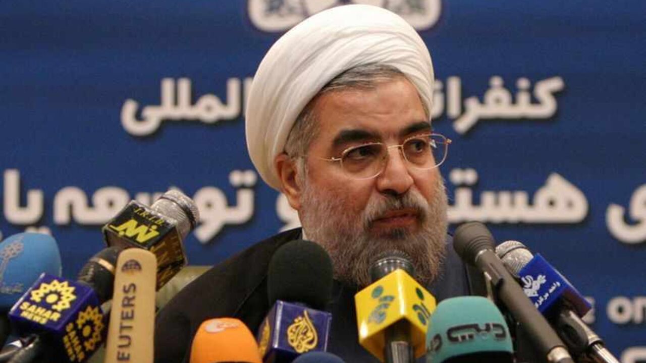 Secretary-General of Iran's Supreme National Security Council Hassan Rohani speaks to the media in Tehran. Secretary of Iran's Supreme National Security Council and Iran's chief nuclear negotiator Hassan Rohani speaks to the media after the International Conference on Nuclear Technology and Sustainable Development in Tehran March 5, 2005. Iran warned on Saturday it would return to making nuclear fuel and that the Middle East would get more unstable if the Islamic Republic was sent to the U.N. Security Council over its atomic programme. REUTERS/Raheb Homavandi MN/AT - RTR40GY