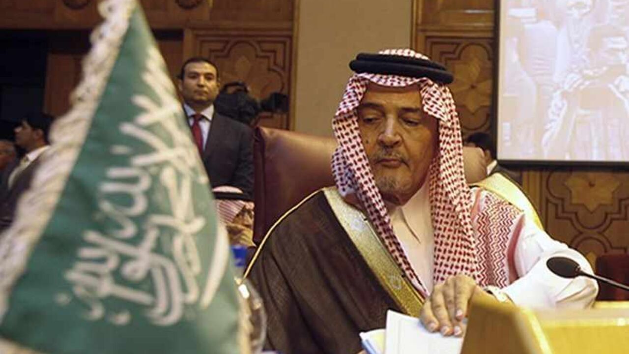 EGYPT-SYRIA-CRISIS-SAUDI Saudi Arabia's Foreign Minister Prince Saud al-Faisal attends the opening of an Arab foreign ministers emergency meeting to discuss the Syrian crisis and the potential military strike on President Bashar al-Assad's regime, at the Arab League headquarters in Cairo, September 1, 2013. Saudi Arabia told fellow Arab League states on Sunday that opposing international intervention against the Syrian government would only encourage Damascus to use weapons of mass destruction. REUTERS/Amr Abdallah Dalsh (EGYPT -