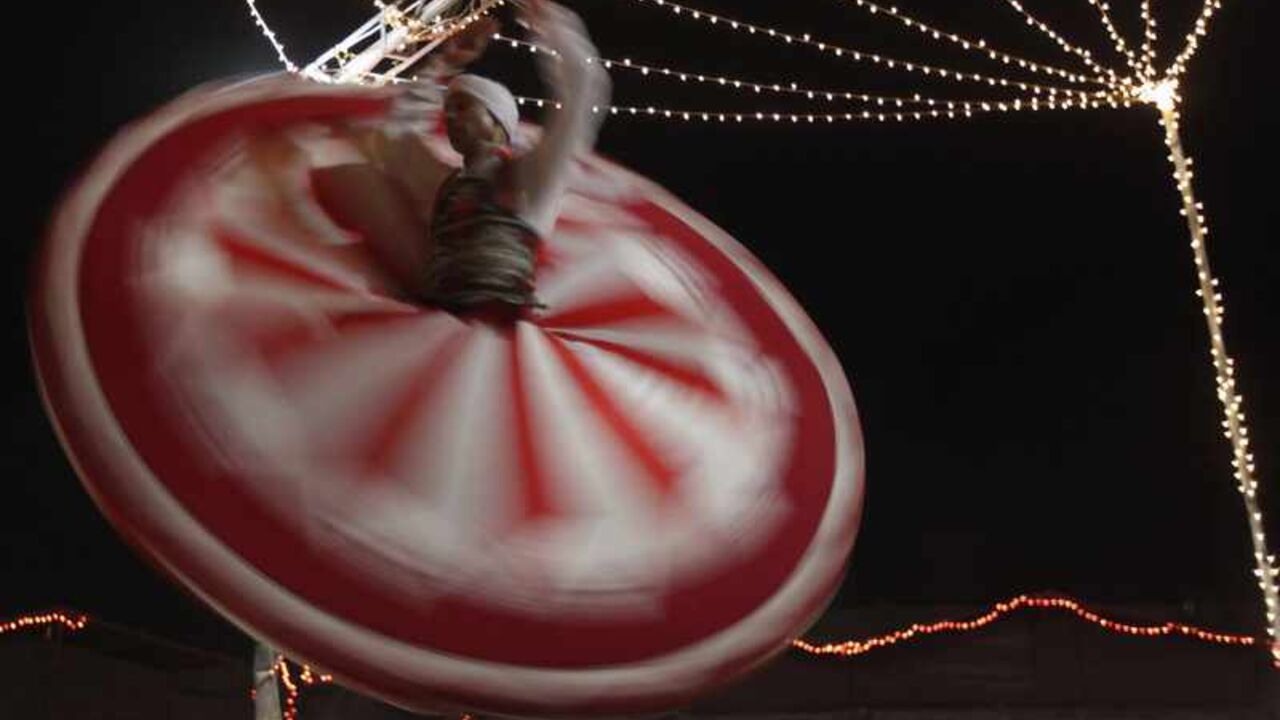 A whirling dervish performs a traditional Sufi dance at the Badium Sinai Arabic concert in the Red Sea resort of Sharm el-Sheikh A whirling dervish performs a traditional Sufi dance at the Badium Sinai Arabic concert in the Red Sea resort of Sharm el-Sheikh, south of Cairo July 12, 2012. Picture taken July 12, 2012. REUTERS/Amr Abdallah Dalsh (EGYPT - Tags: ENTERTAINMENT SOCIETY) - RTR34W3J