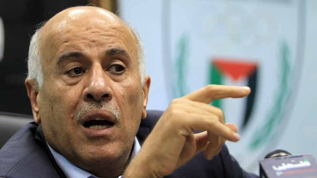 Nic6295251 President of the Palestinian Football Federation, Major General Jibril Rajoub speaks during a press conference in Ramallah on February 12, 2014. Rajoub, said that the Palestinian Federation began a campaign to boycott Israeli athletes at the international level, in protest against the obstacles set by Israel against Palestinian sportsmen. AFP PHOTO / ABBAS MOMANI (Photo credit should read ABBAS MOMANI/AFP/Getty Images)