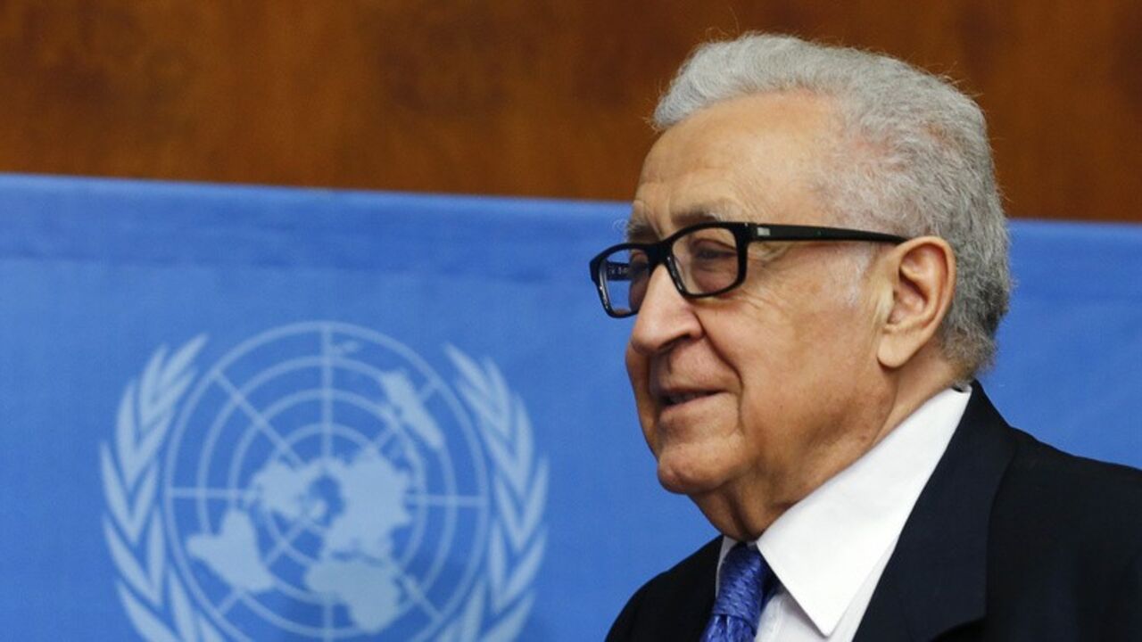 UN-Arab League envoy for Syria Brahimi arrives to address the media after a meeting at the Geneva Conference on Syria at the United Nations in Geneva U.N.-Arab League envoy for Syria Lakhdar Brahimi arrives to address the media after a meeting at the Geneva Conference on Syria at the United Nations European headquarters in Geneva February 15, 2014. Brahimi said on Saturday the first two rounds of Syrian peace talks had not made much progress but said the two sides had agreed on an agenda for a third round at an unspecified date. REUTERS/Denis Balibouse (SWITZERLAND - Tags: POLITICS CONFLICT) - RTX18VD5