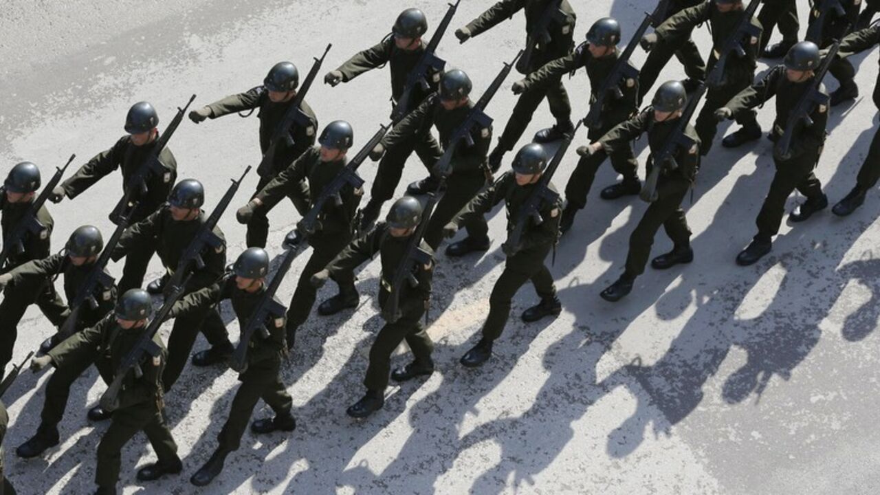 Turkish soldiers march during a ceremony to mark the 89th anniversary of Republic Day in central Antakya Turkish soldiers march during a ceremony to mark the 89th anniversary of Republic Day in central Antakya, in the southern border province of Hatay, October 29, 2012. REUTERS/Murad Sezer (TURKEY - Tags: POLITICS ANNIVERSARY MILITARY) - RTR39QA9