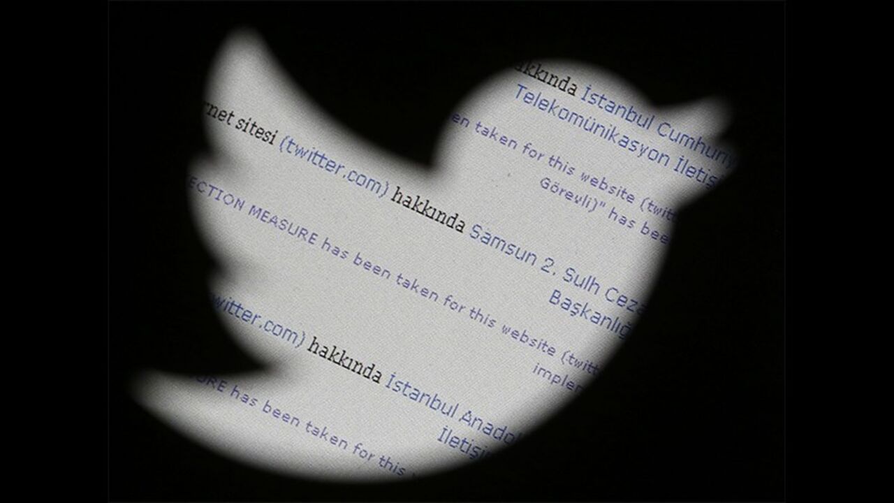 TURKEY-TWITTER/ Turkish Twitter error messages are seen through a Twitter logo in this photo illustration taken in Zenica, March 21, 2014. Turkey's courts have blocked access to Twitter a little over a week before elections as Prime Minister Tayyip Erdogan battles a corruption scandal that has seen social media awash with alleged evidence of government wrongdoing. The ban came hours after a defiant Erdogan, on the campaign trail ahead of key March 30 local elections, vowed to "wipe out" Twitter and said he did not care wha