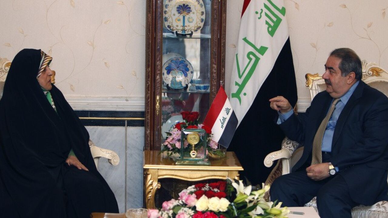 Iraq's Foreign Minister Hoshiyar Zebari meets with Masoumeh Ebtekar, Vice President of the Islamic Republic of Iran, in Baghdad Iraq's Foreign Minister Hoshiyar Zebari (R) meets with Masoumeh Ebtekar, Vice President of the Islamic Republic of Iran, in Baghdad February 2, 2014. REUTERS/Ahmed Saad (IRAQ - Tags - Tags: POLITICS) - RTX184QG