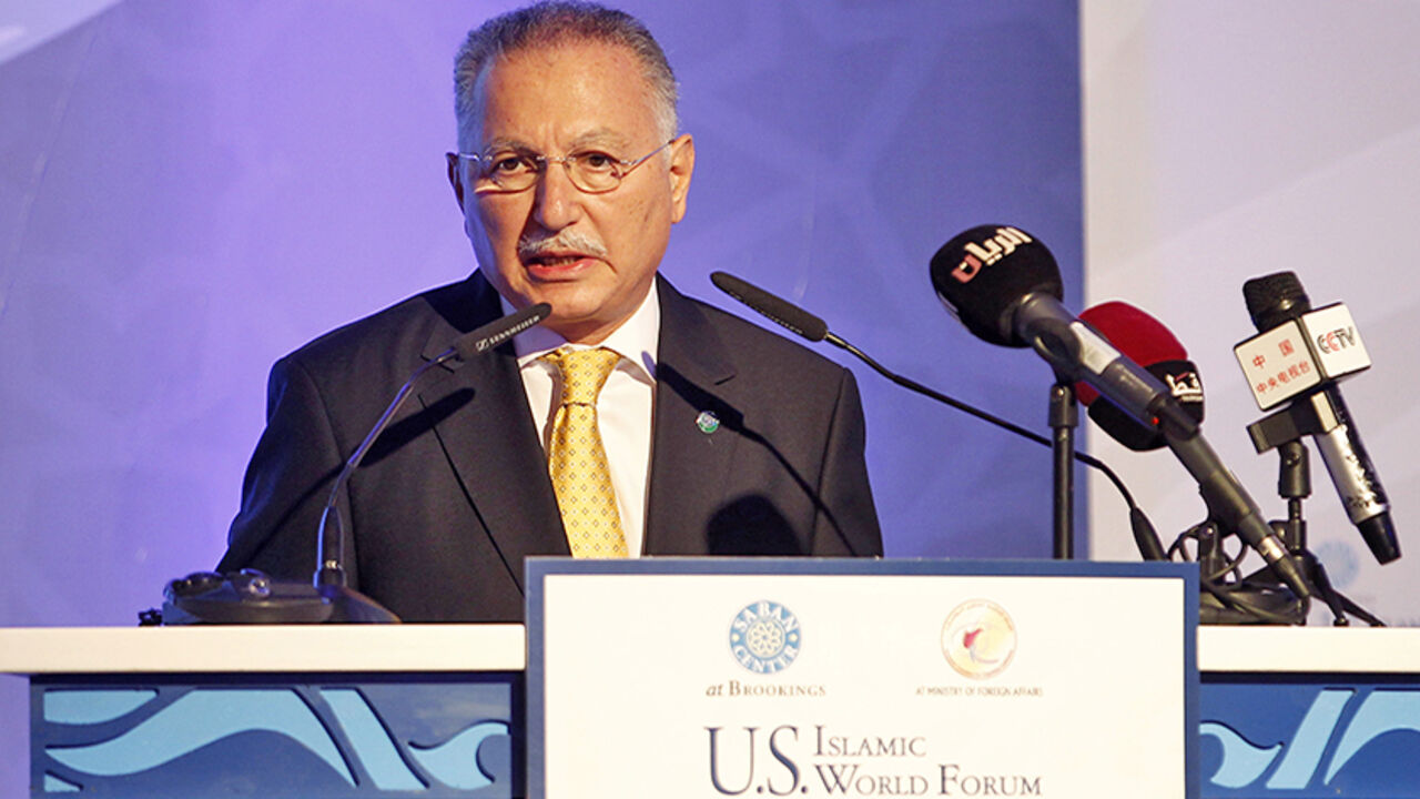 Organization of Islamic Cooperation Secretary General Ihsanoglu speaks during the U.S.-Islamic World Forum in Doha Organization of Islamic Cooperation Secretary General Ekmeleddin Ihsanoglu speaks during the U.S.-Islamic World Forum in Doha June 9, 2013. REUTERS/Mohammed Dabbous (QATAR - Tags: RELIGION POLITICS) - RTX10HR9