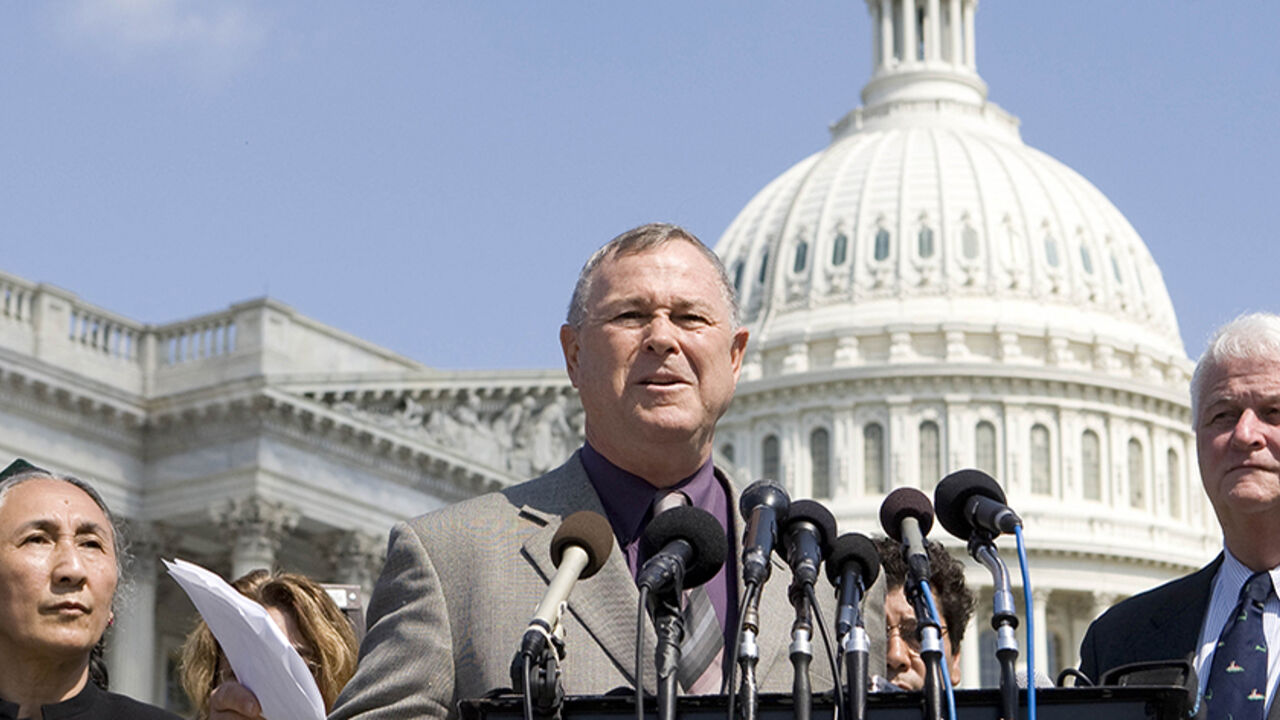 U.S. Rep. Rohrabacher and Rep. Delahunt call for U.S. House Resolution about Uighur protests in China U.S. Rep. Dana Rohrabacher (C) and U.S. Rep. William Delahunt (R) are joined by World Uighur Congress President Rebiya Kadeer (L) as they hold a news conference to introduce a U.S. House resolution about the Uighur protests while outside the U.S. Capitol in Washington, July 10, 2009. REUTERS/Larry Downing (UNITED STATES POLITICS) - RTR25J6S
