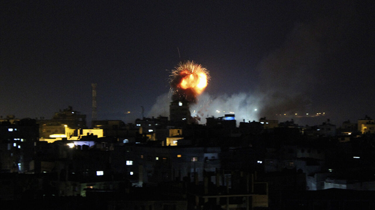 Smoke and flames are seen following what witnesses said was an Israeli air strike in Rafah Smoke and flames are seen following what witnesses said was an Israeli air strike in Rafah, in the southern Gaza Strip July 11, 2014. Israel pressed on for a fourth day with its Gaza offensive on Friday, striking the Hamas-dominated enclave from air and sea, as Palestinian militants kept up rocket attacks deep into the Jewish state. At least 79 Palestinians, most of them civilians, have been killed in the offensive, which Israel says it launched to end persistent rocket attacks on its civilian population, s