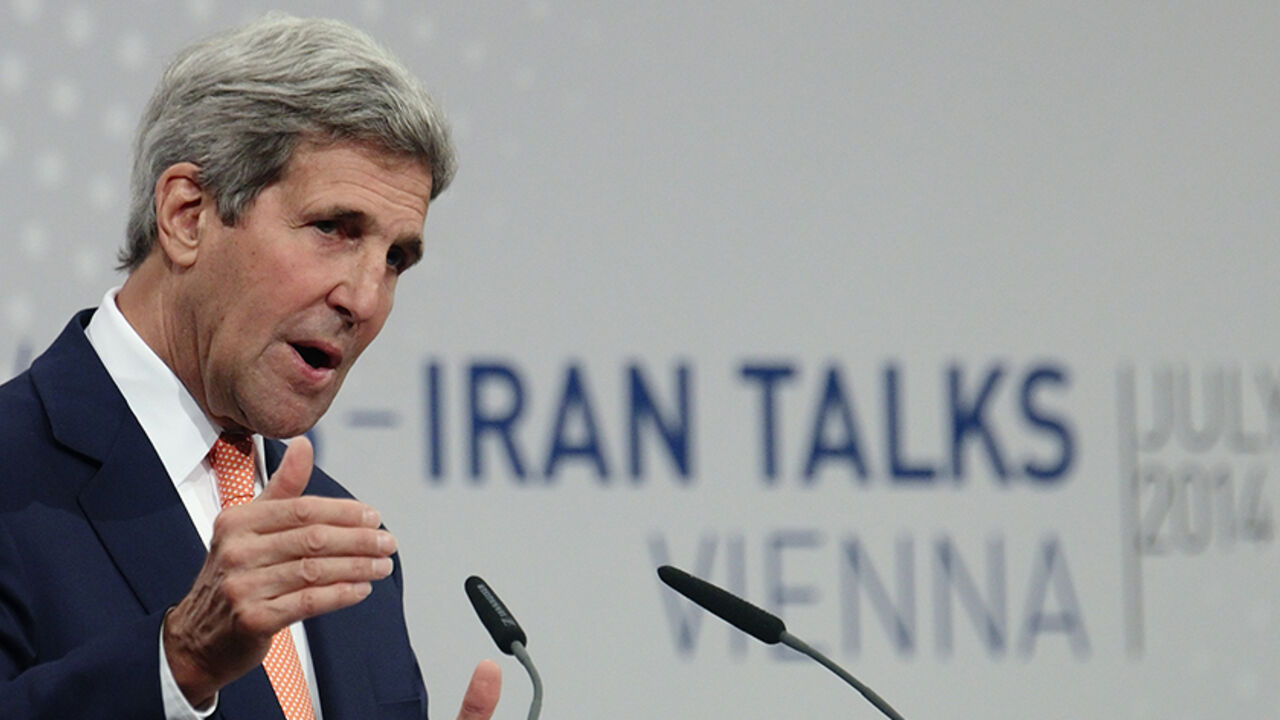 U.S. Secretary of State John Kerry speaks during a news conference in Vienna U.S. Secretary of State John Kerry speaks during a news conference in Vienna July 15, 2014. Kerry on Tuesday dismissed the idea that Iran could maintain its current number of nuclear enrichment centrifuges as part of a long-term deal with six world powers that would lead to a gradual end of sanctions. REUTERS/Heinz-Peter Bader (AUSTRIA - Tags: POLITICS ENERGY) - RTR3YQ89