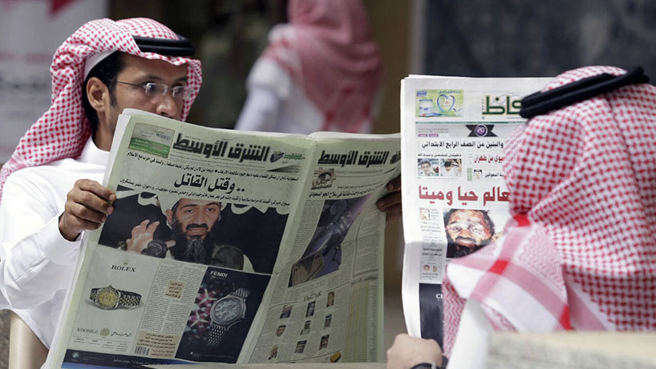 People read the newspapers with cover stories of Osama bin Laden People read the newspapers with cover stories of Osama bin Laden, in Riyadh, May 3, 2011. Bin Laden was killed in a U.S. special forces assault on a Pakistani compound, then quickly buried at sea, in a dramatic end to the long manhunt for the al Qaeda leader who had been the guiding star of global terrorism. REUTERS/Mohammed Mashhor (SAUDI ARABIA - Tags: SOCIETY MEDIA) - RTR2LXUQ