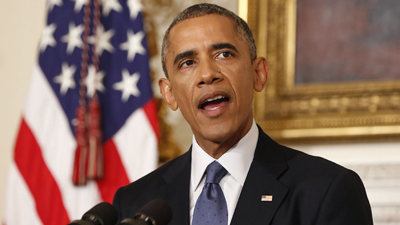 U.S. President Barack Obama talks about Iraq at White House in Washington U.S. President Barack Obama talks about the humanitarian relief situation in Iraq, at the State Dining Room of the White House in Washington August 7, 2014. REUTERS/Larry Downing (UNITED STATES - Tags: POLITICS) - RTR41N39