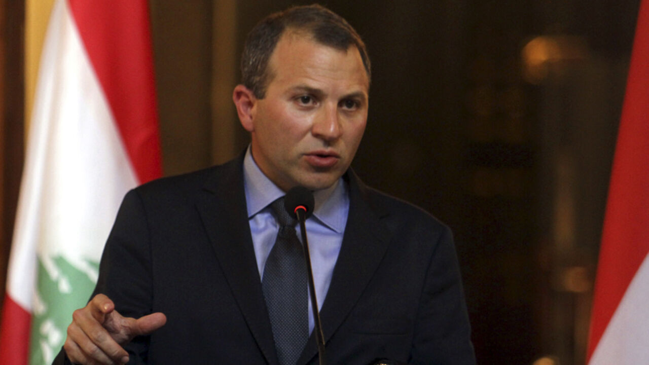 Lebanon's Foreign Minister Bassil speaks during a joint news conference with Iraq?s acting Foreign Minister Shahristani in Baghdad Lebanon's Foreign Minister Gebran Bassil speaks during a joint news conference with Iraq?s acting Foreign Minister Hussein Shahristani (not pictured) in Baghdad, August 18, 2014. REUTERS/Ali Abbas/Pool (IRAQ - Tags: POLITICS) - RTR42T54