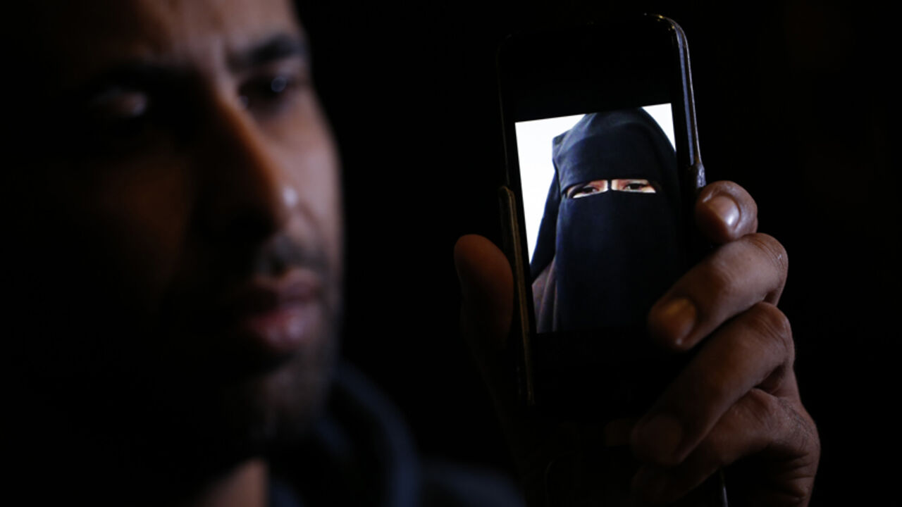 Foad, the brother of 15 year-old Nora who left her home in Avignon for Syria nine months ago attends an interview with Reuters in Paris Foad, the brother of 15 year-old Nora who left her home in Avignon for Syria nine months ago, shows a portrait he took last September on his cell phone as he attends an interview with Reuters in Paris, October 6, 2014. Foad, a French truck driver of Moroccan origin, travelled alone through war-torn Syria to rescue his 15-year-old sister from an Islamist group she said was holding her captive. But when they finally stood face to face, in tears, she would not leave. Foad is convinced that his sister Nora, who