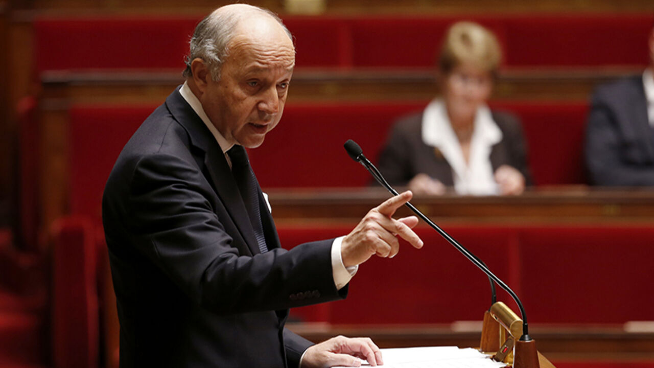 MIDEAST-PALESTINIANS/FRANCE French Foreign Minister Laurent Fabius delivers a speech during a debate on Palestine status at the National Assembly in Paris November 28, 2014. French lawmakers are set to hold symbolic parliamentary votes over the next month on whether the government should recognise Palestine as a state, a move likely to anger the Jewish state. France does not classify Palestine as a state, but says it could extend recognition if it believed doing so would help promote peace between the Palestinians and Israel. REU