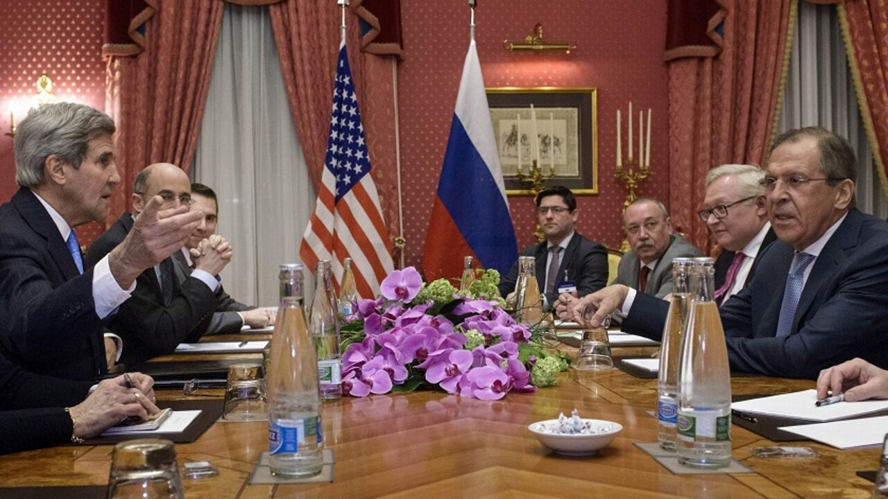 U.S. Secretary of State John Kerry and Russia's Foreign Minister Sergei Lavrov wait for a meeting at the Beau Rivage Palace Hotel in Lausanne U.S. Secretary of State John Kerry (L) and Russia's Foreign Minister Sergei Lavrov (R) wait for a meeting at the Beau Rivage Palace Hotel in Lausanne, Switzerland March 28, 2015. Officials are meeting while in Switzerland for negotiations on Iran's nuclear program. Iran and six world powers tried to break an impasse in nuclear negotiations on Sunday, but officials cautioned that attempts to reach a preliminary deal by a deadline in two days could yet fall apart. REUTERS/Brendan Smialowski/Pool - RTR4VDF