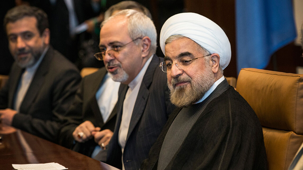 182074782AB006_UN_SECRETARY NEW YORK, NY - SEPTEMBER 26: Iranian President Hassan Rouhani meets with United Nations Secretary General Ban Ki-moon (not seen) on the sidelines of the United Nations General Assembly on September 26, 2013 in New York City. While their have been talks of diplomatic relations between Iran and the United states restarting, Rouhani turned down an opportunity to meet with U.S. President Barack Obama earlier in the week. (Photo by Andrew Burton/Getty Images)